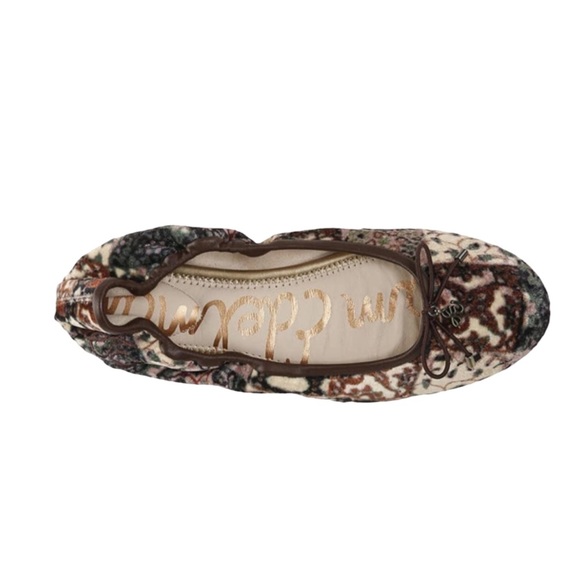 SAM EDELMAN Felicia Ballet Flat in Ivory Velvet Multi Size 8.5 - Picture 2 of 11